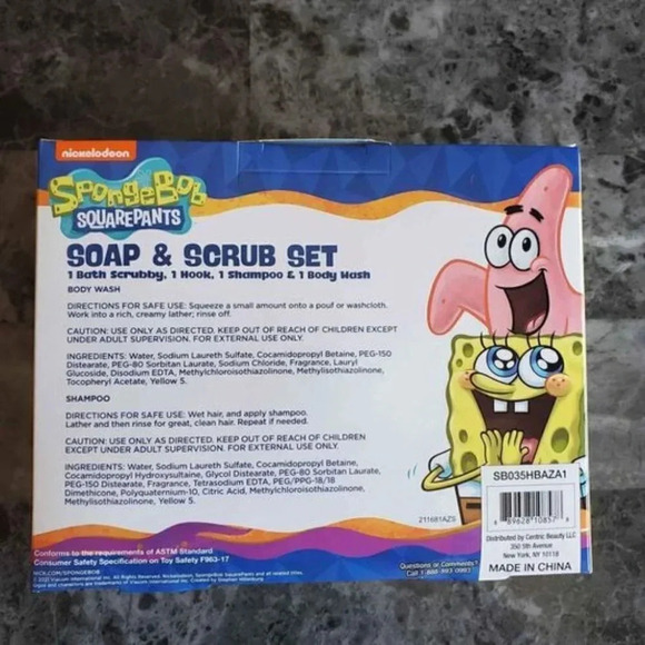 SpongeBob Soap and Scrub Gift Set with Plush Dog and Red Bath Paint - Picture 3 of 6